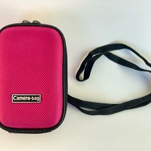 Compact Pink and Black Camera Bag